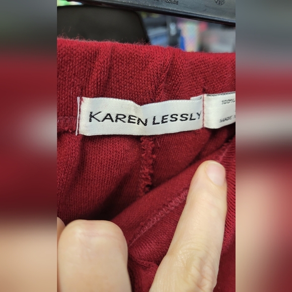 Karen Lessly Burgandy Cardigan Sweater & Pants Large - Picture 10 of 12